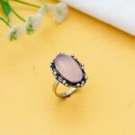 Arts Crystal Products Natural Labradorite Ring Set for Women,Vintage Joint Knuckle Stackable Rings Oval Gemstone Ring
